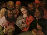 GG 1029  GG 1029, Hans Hoffmann (um 1530-1591/92) - zugeschrieben, Der zwölfjährige Jesus unter den Schriftgelehrten, Holz, 98,2 x 119 cm : Aufnahmedatum: 2008, Biblische Themen